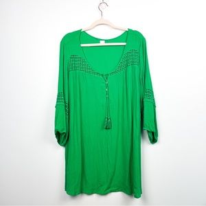 Bright Green Flowy Ladies Blouse